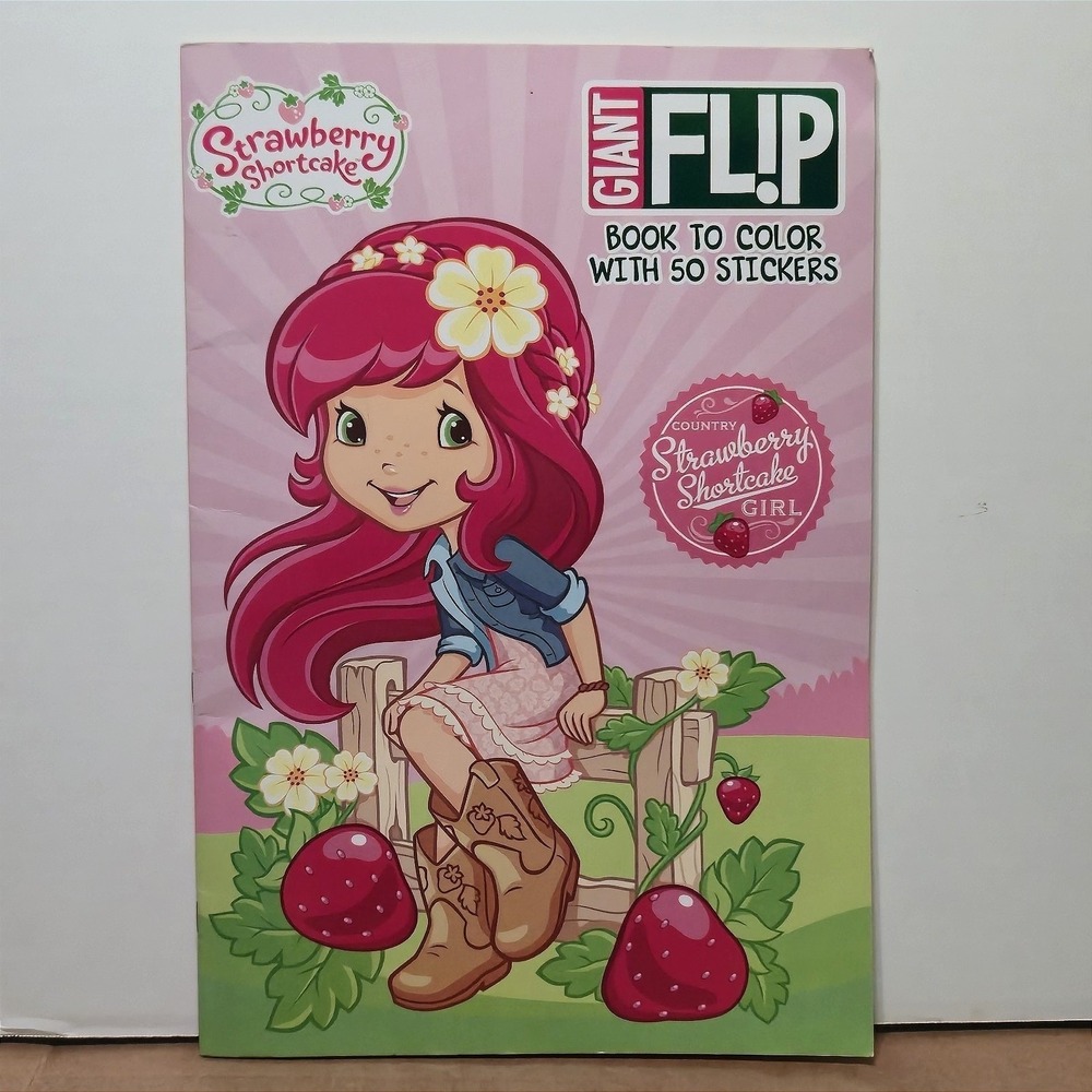 Strawberry Shortcake Giant Flip Book to Color Country Girl